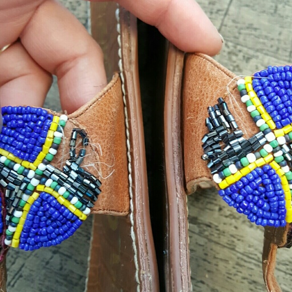 Sam Edelman GERRY Beaded Leather Thong Sandals 10 - Picture 7 of 8